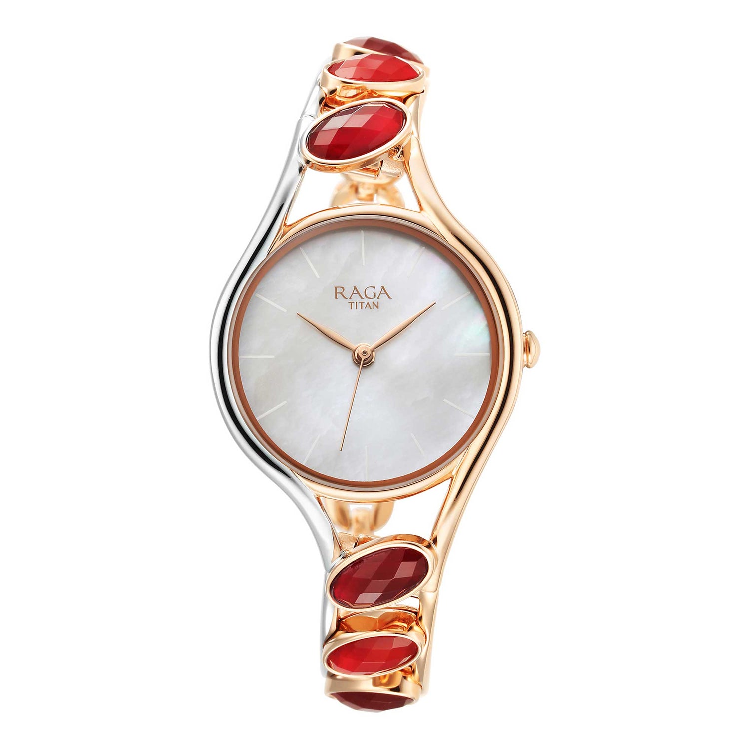 Titan Raga New You Quartz Analog Mother Of Pearl Dial Metal Strap Watch for Women-PEROZ Accessories