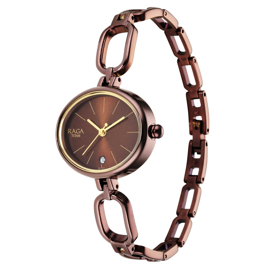 Titan Raga Viva Brown Dial Analogue Metal Strap Watch for Women-PEROZ Accessories
