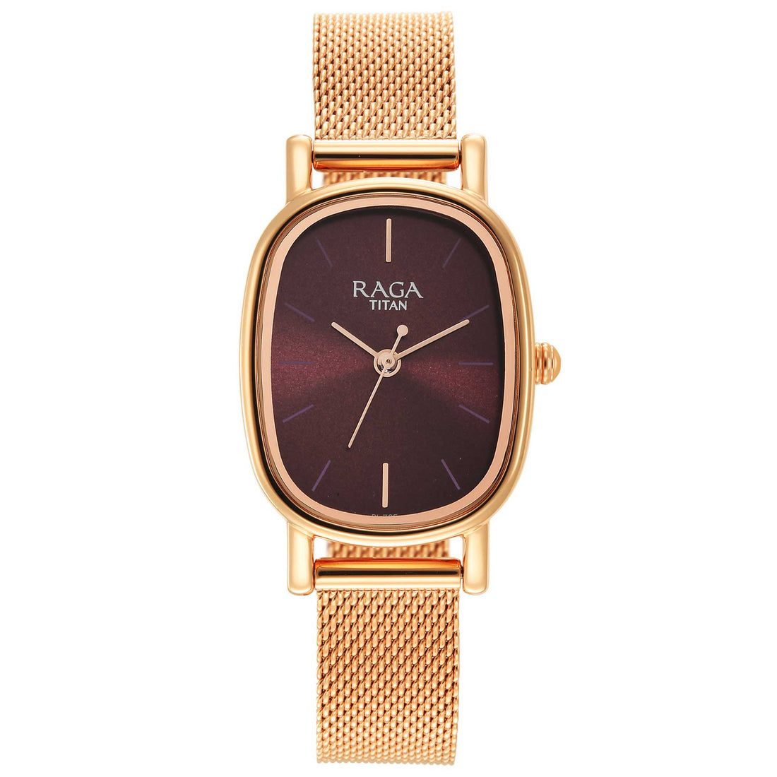 Titan Raga Viva Brown Dial Analogue Stainless Steel Strap Watch for Women-PEROZ Accessories