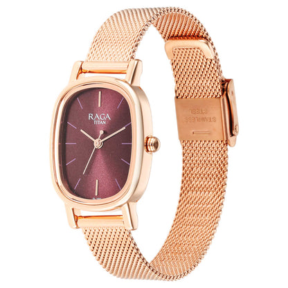 Titan Raga Viva Brown Dial Analogue Stainless Steel Strap Watch for Women-PEROZ Accessories