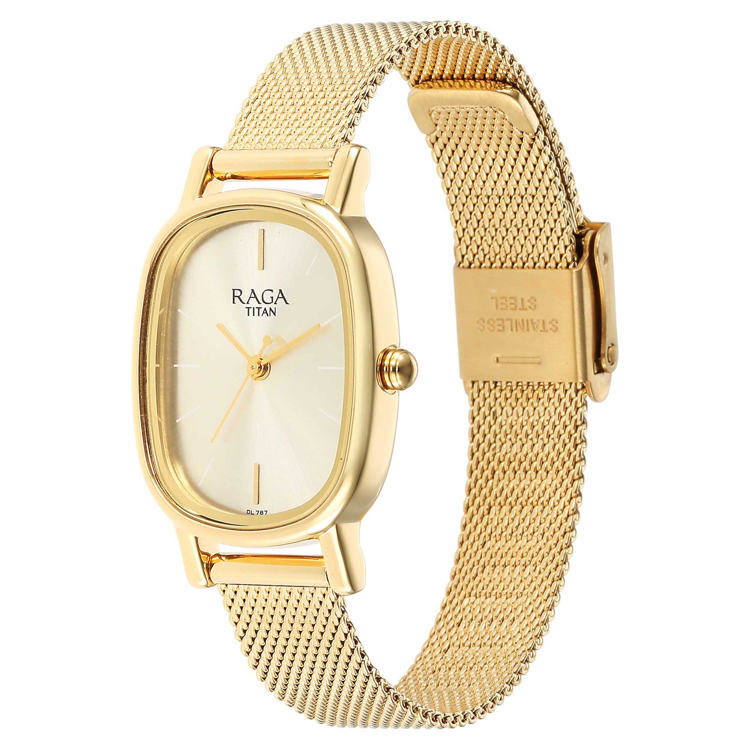 Titan Raga Viva Champagne Dial Analogue Stainless Steel Strap watch for Women-PEROZ Accessories