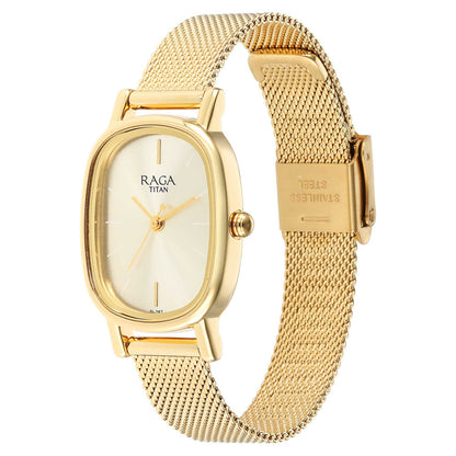 Titan Raga Viva Champagne Dial Analogue Stainless Steel Strap watch for Women-PEROZ Accessories