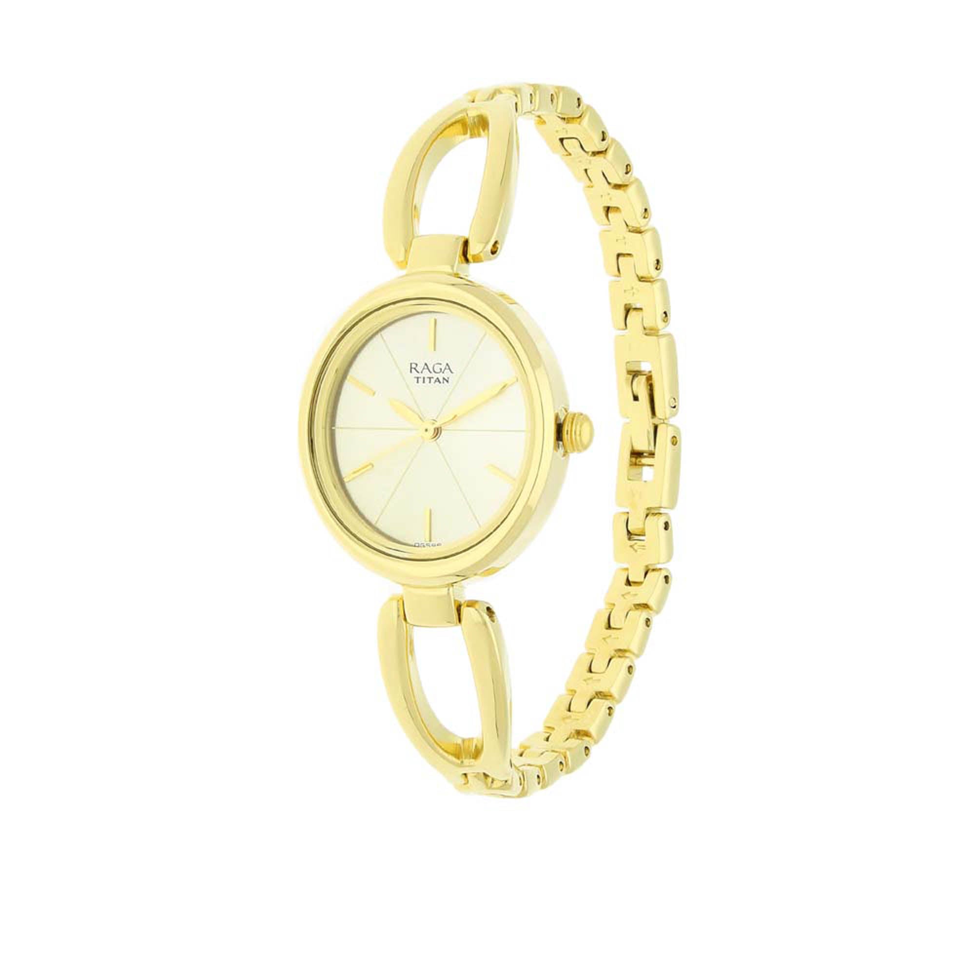 Titan Raga Viva Champagne Dial Women Watch With Metal Strap-PEROZ Accessories