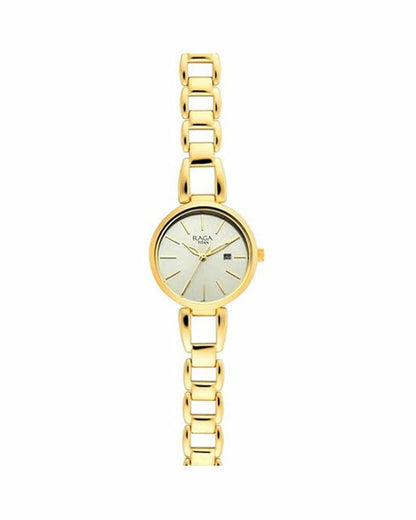 Titan Raga Viva Golden Dial Analogue with Date Metal Strap Watch for Women-PEROZ Accessories