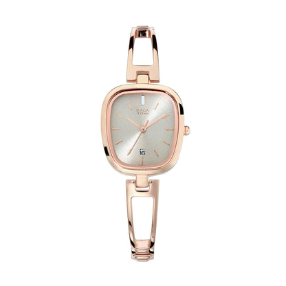 Titan Raga Viva Grey Dial Analogue Rose Gold Metal Strap watch for Women-PEROZ Accessories