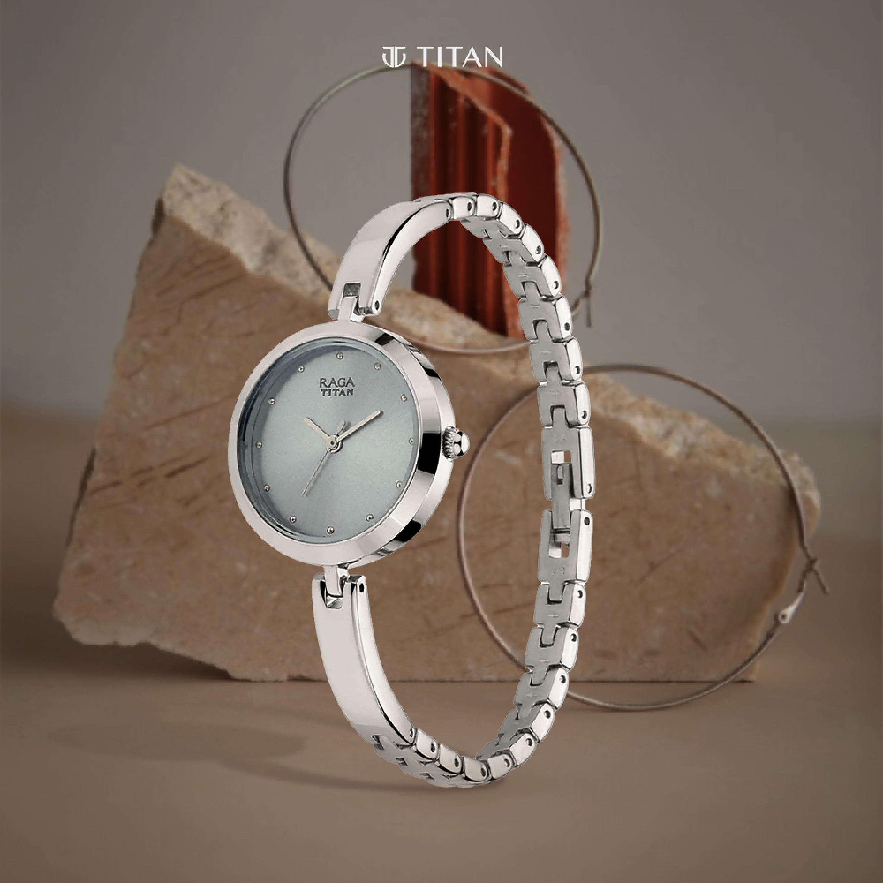 Titan Raga Viva Grey Dial Women Watch With Metal Strap-PEROZ Accessories