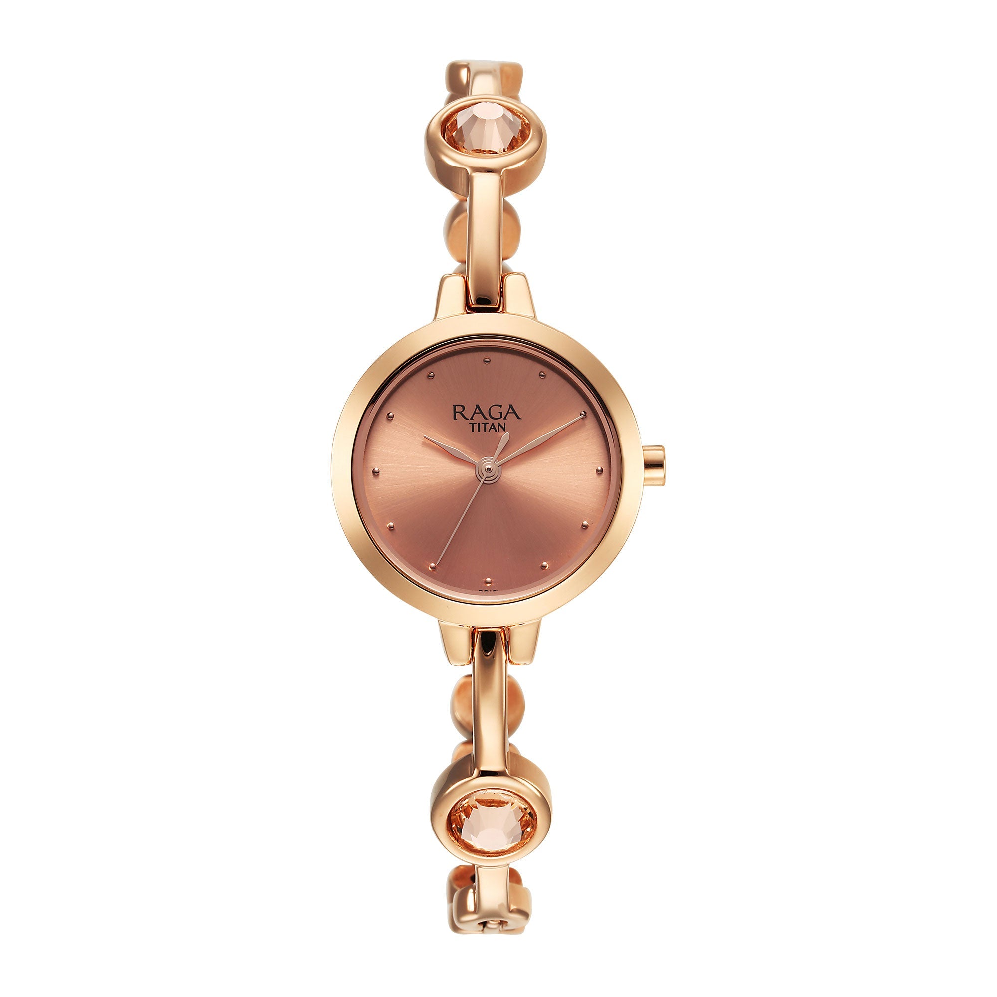 Titan Raga Viva Quartz Analogue Rose Gold Dial Metal Strap Watch for Women-PEROZ Accessories