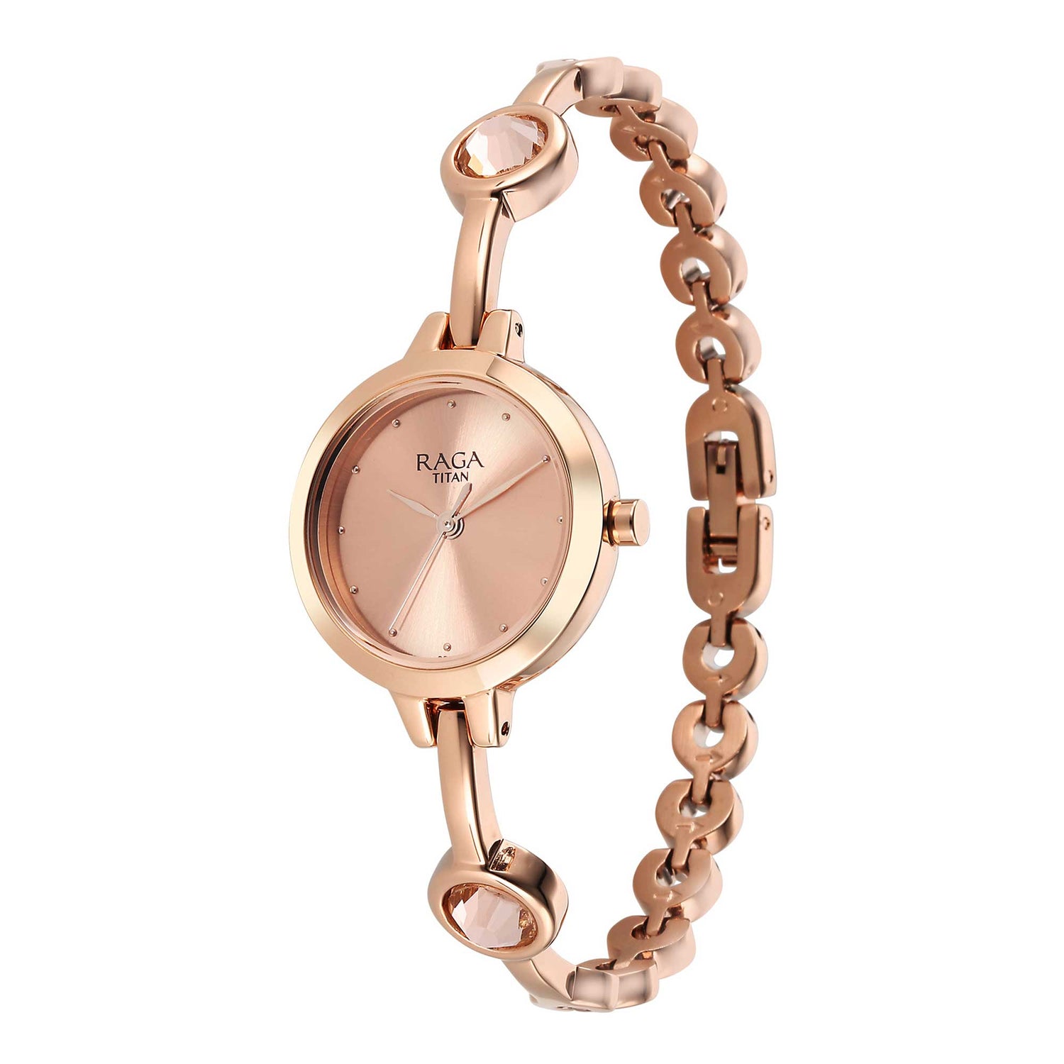 Titan Raga Viva Quartz Analogue Rose Gold Dial Metal Strap Watch for Women-PEROZ Accessories