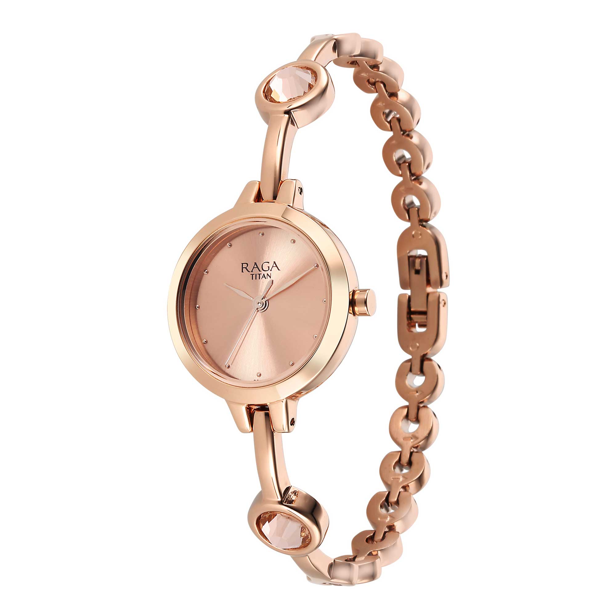 Titan Raga Viva Quartz Analogue Rose Gold Dial Metal Strap Watch for Women-PEROZ Accessories