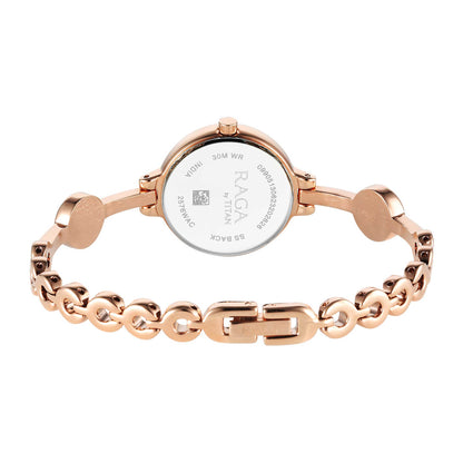 Titan Raga Viva Quartz Analogue Rose Gold Dial Metal Strap Watch for Women-PEROZ Accessories