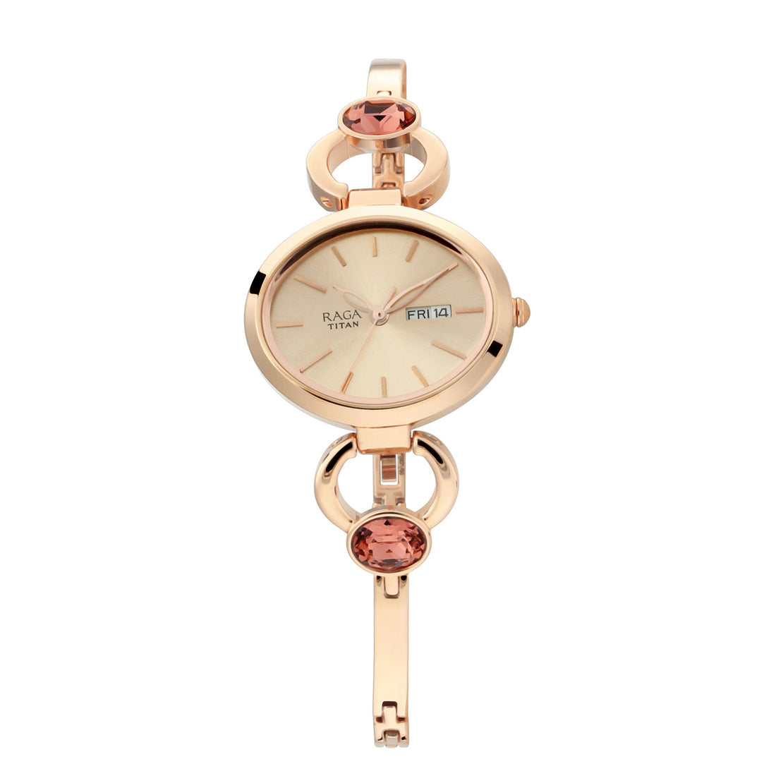 Titan Raga Viva Rose Gold Dial Analogue Day and Date Metal Strap Watch for Women-PEROZ Accessories