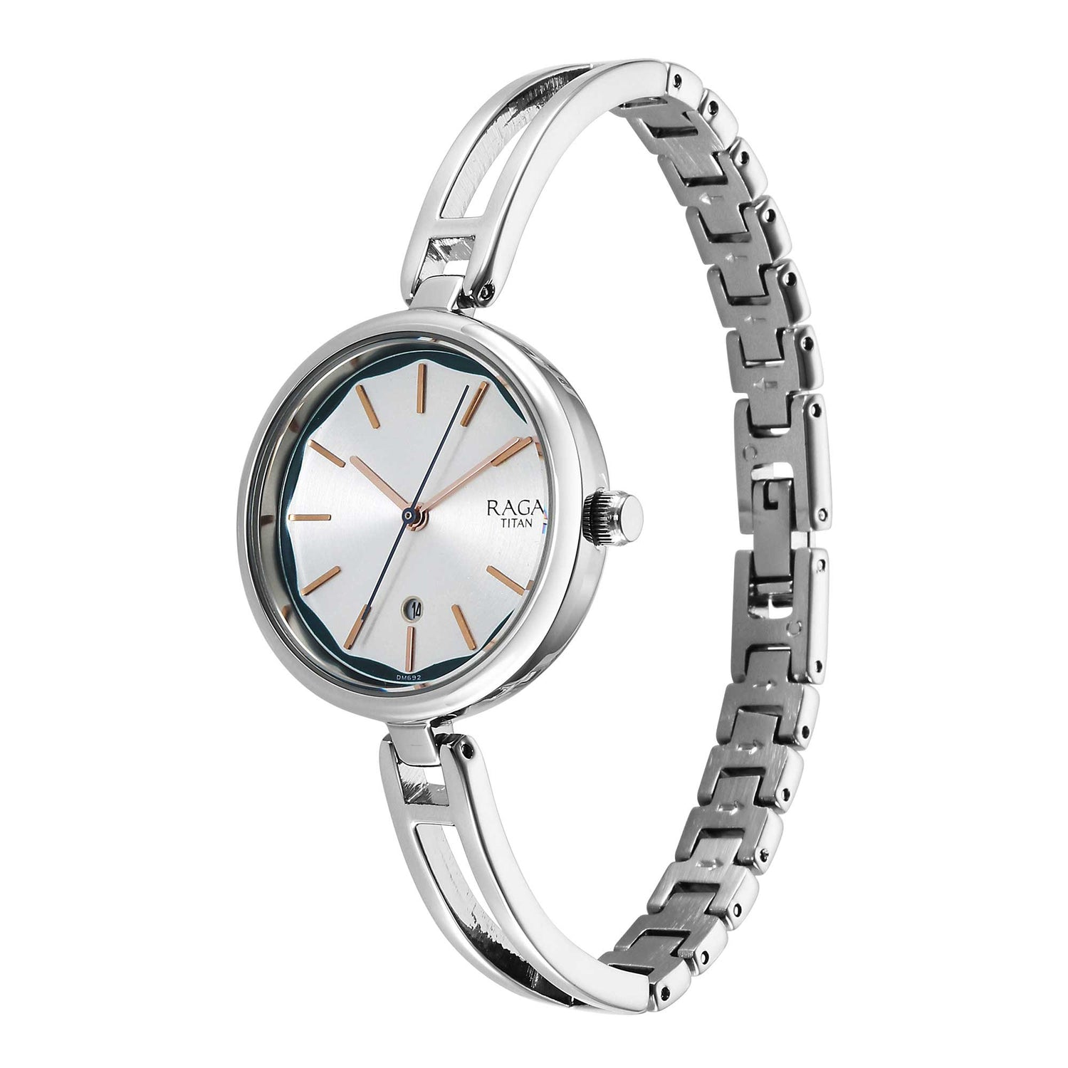 Titan Raga Viva Silver Dial Metal Strap Watch for Women-PEROZ Accessories