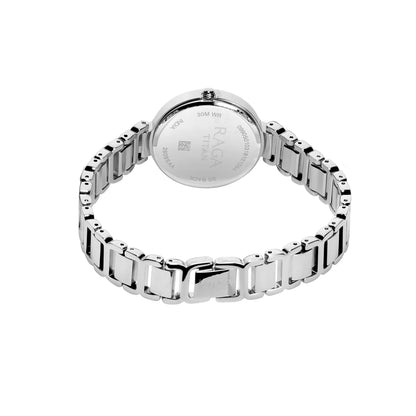 Titan Raga Viva White Dial Analog Metal Strap watch for Women-PEROZ Accessories