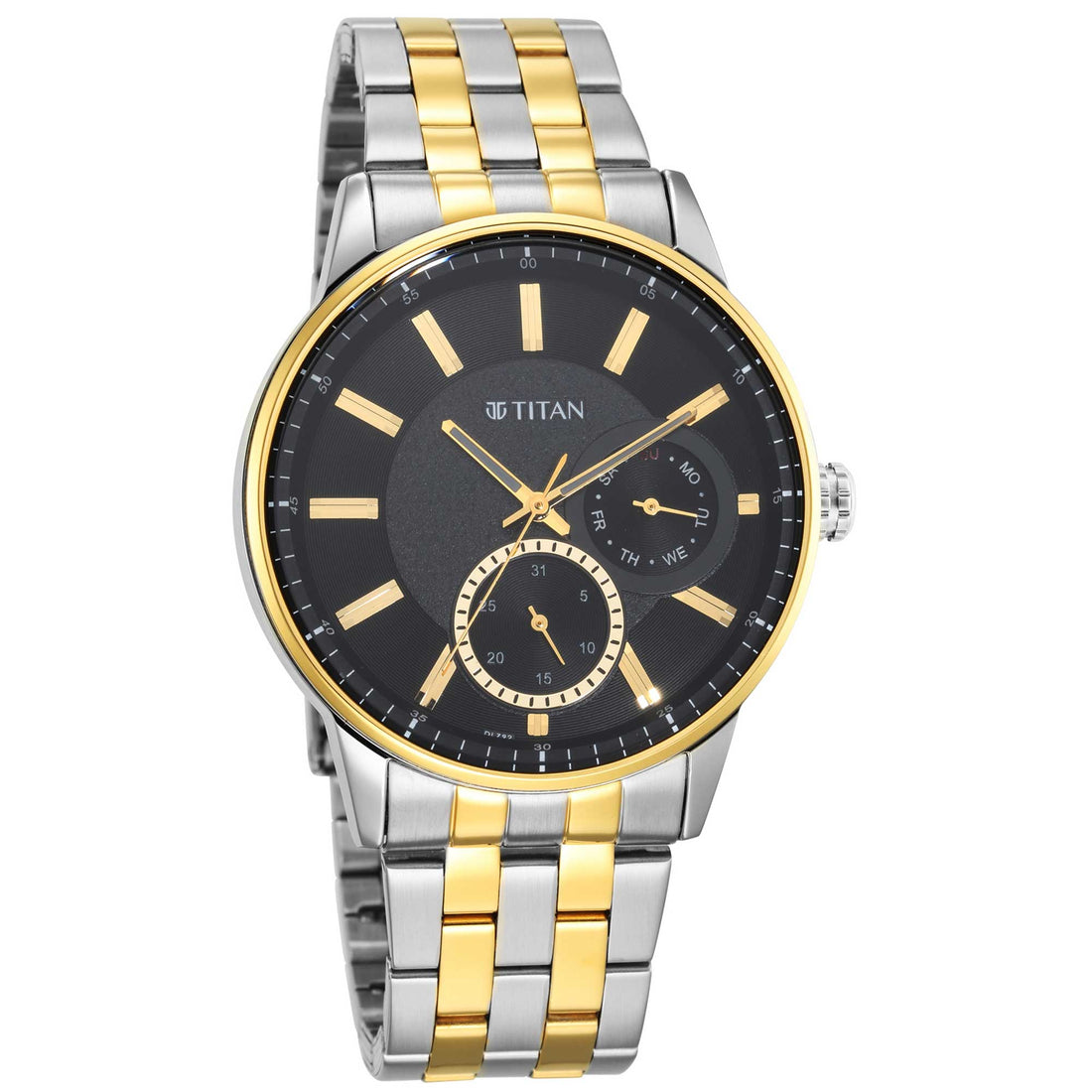 Titan Regalia Opulent Black Dial Analogue Stainless Steel Strap Watch for Men-PEROZ Accessories