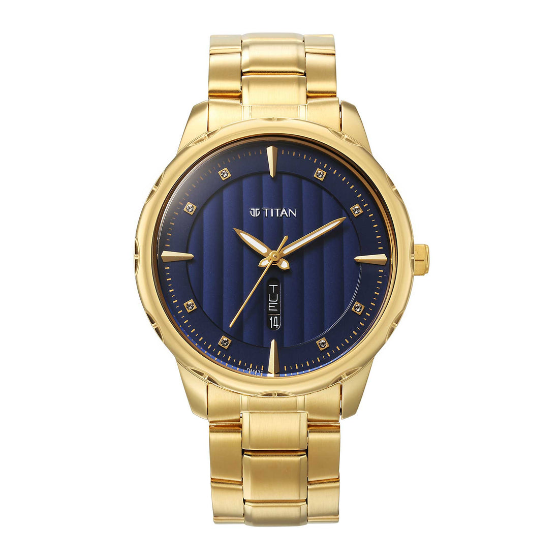 Titan Regalia Opulent Blue Dial Analogue with Day and Date Metal Strap watch for Men-PEROZ Accessories