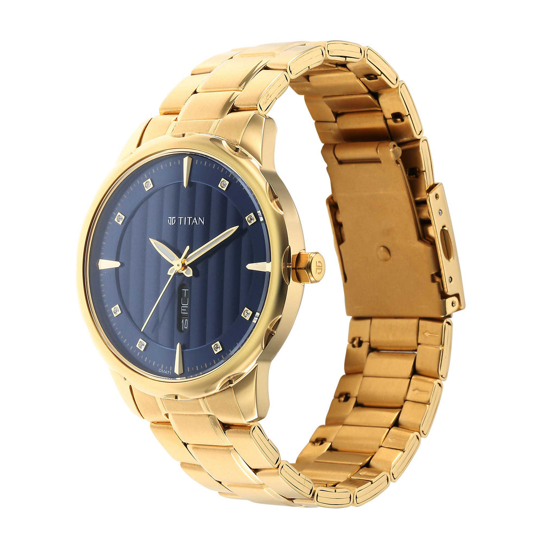 Titan Regalia Opulent Blue Dial Analogue with Day and Date Metal Strap watch for Men-PEROZ Accessories