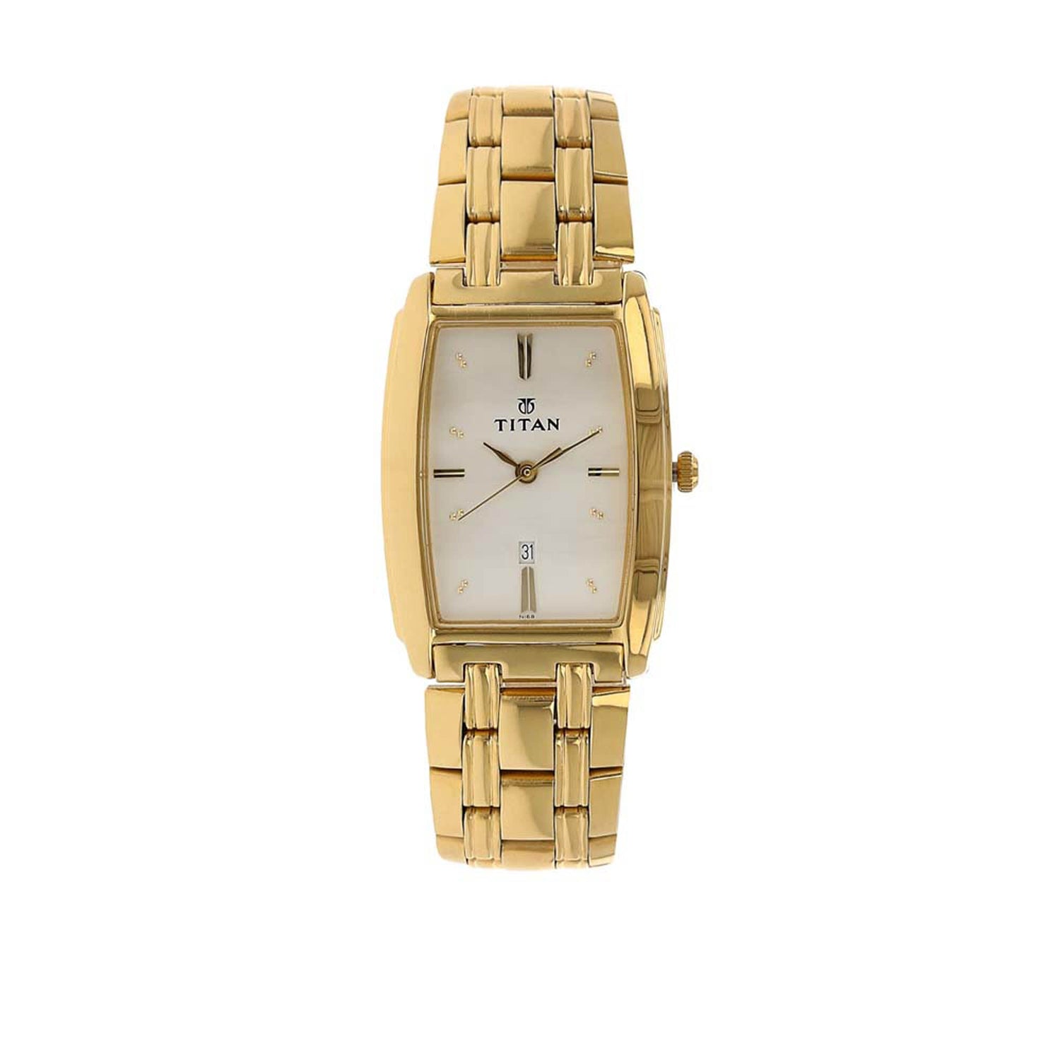 Titan Regalia White Dial Analogue with Date Metal Strap watch for Men-PEROZ Accessories