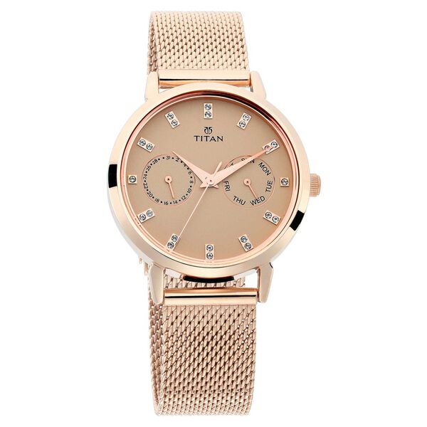 Titan Sparkle Beige Dial Analogue Multi Function Watch for Women-PEROZ Accessories