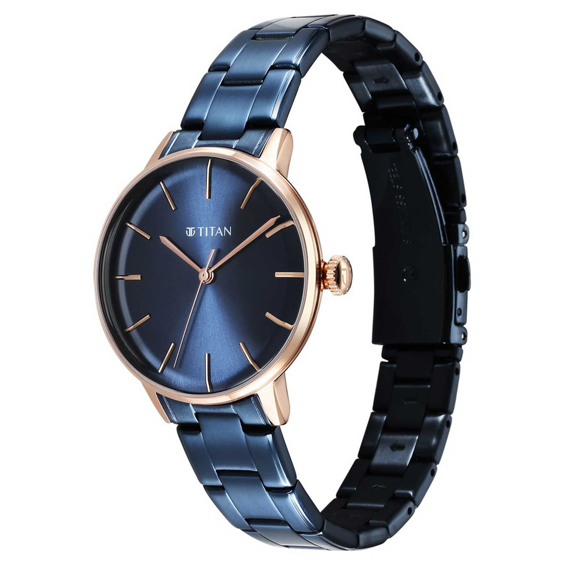 Titan TGIF Quartz Analogue Blue Dial Blue Stainless Steel Strap Watch for Women-PEROZ Accessories
