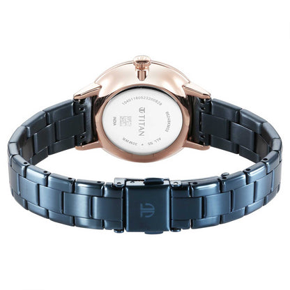 Titan TGIF Quartz Analogue Blue Dial Blue Stainless Steel Strap Watch for Women-PEROZ Accessories