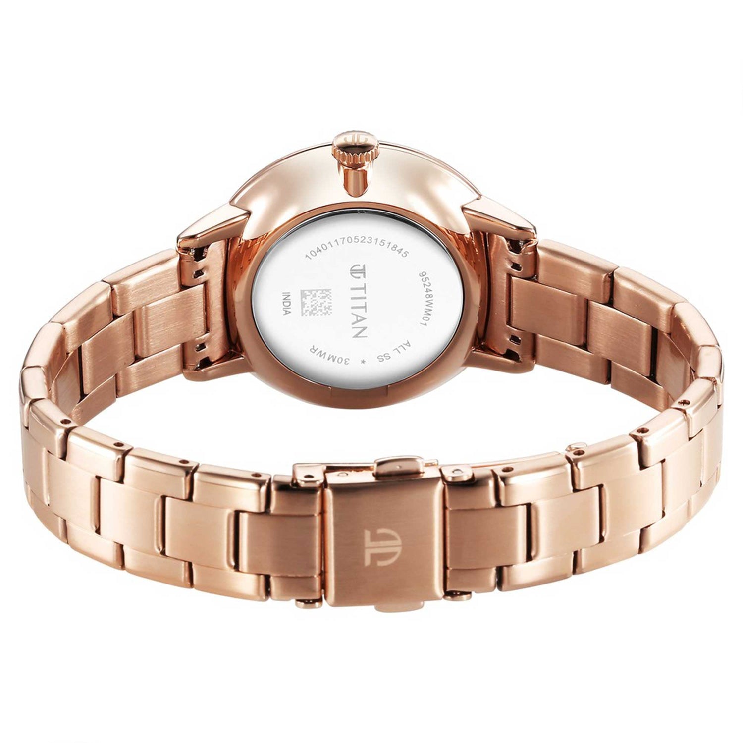 Titan TGIF Quartz Analogue Brown Dial Rose Gold Stainless Steel Strap Watch for Women-PEROZ Accessories