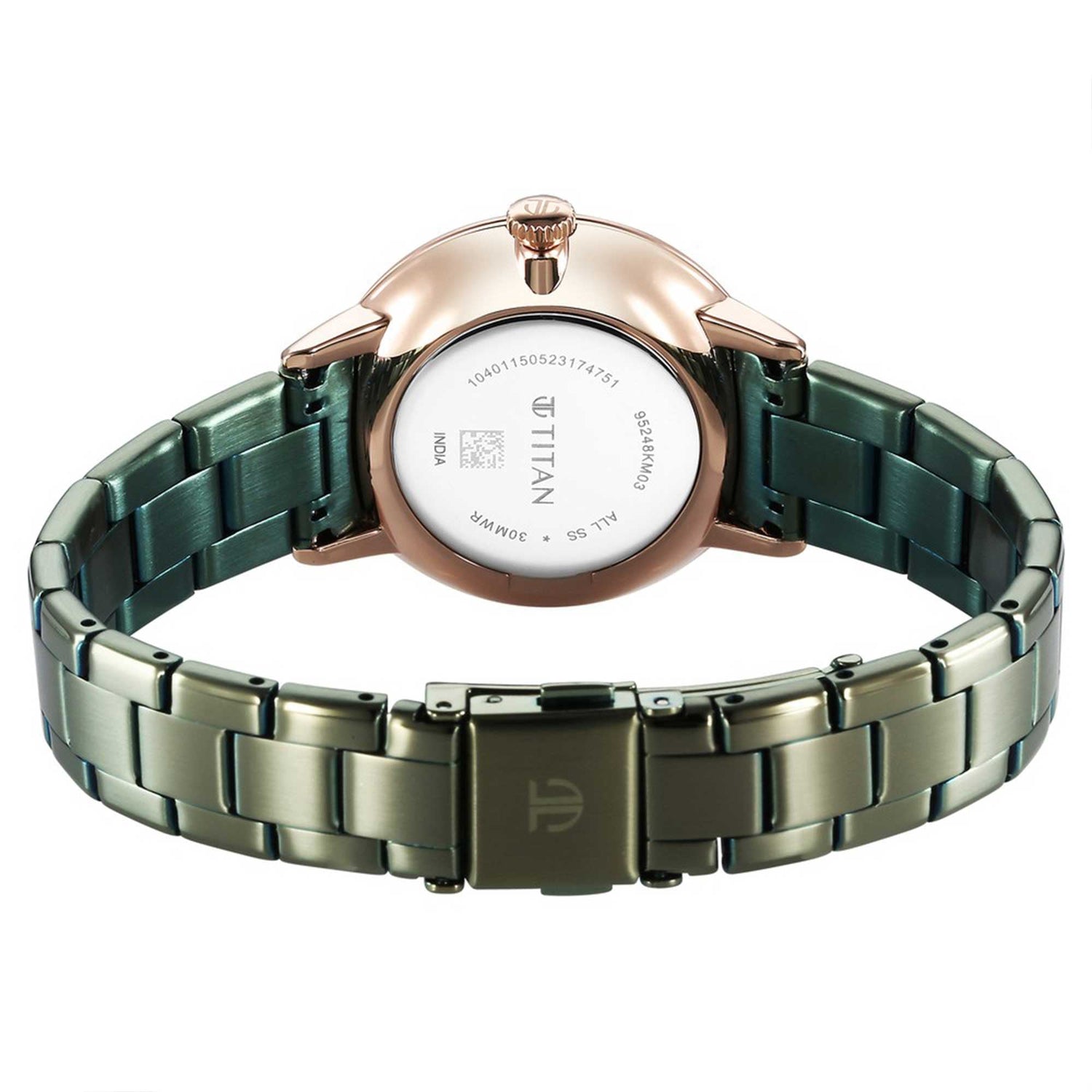 Titan TGIF Quartz Analogue Green Dial Green Stainless Steel Strap Watch for Women-PEROZ Accessories