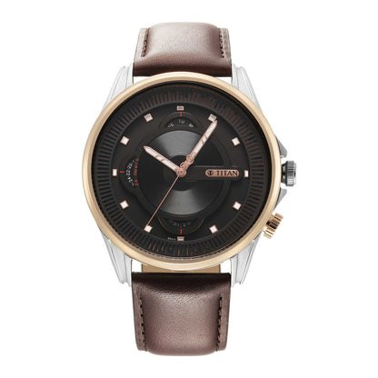Titan Techno Beats Black Dial Analogue with Day and Date Steel Strap Watch for Men-PEROZ Accessories