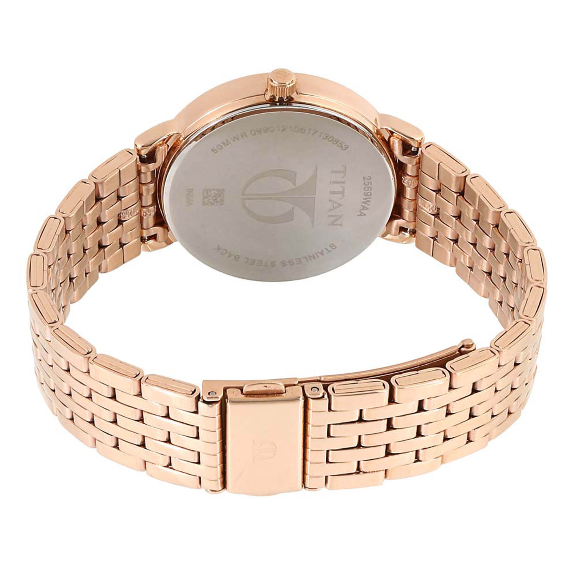 Titan Workwear Beige Dial Women Watch With Stainless Steel Strap-PEROZ Accessories