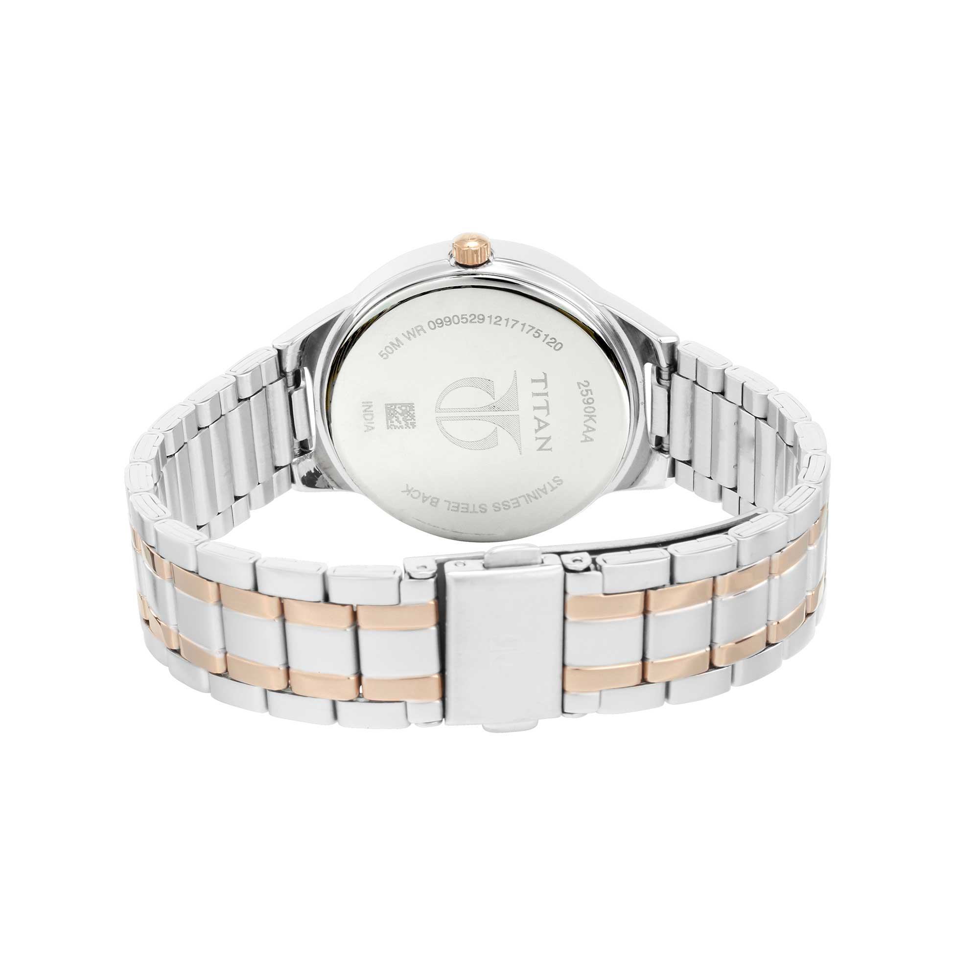 Titan Workwear White Moonphase Stainless Steel Strap watch for Women-PEROZ Accessories