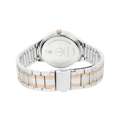 Titan Workwear White Moonphase Stainless Steel Strap watch for Women-PEROZ Accessories
