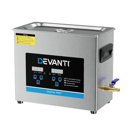 Devanti 6.5L Ultrasonic Cleaner Heater Cleaning Machine Timer Industrial 180W-Appliances &gt; Appliances Others-PEROZ Accessories