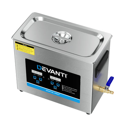 Devanti 6.5L Ultrasonic Cleaner Heater Cleaning Machine Timer Industrial 180W-Appliances &gt; Appliances Others-PEROZ Accessories