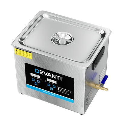 Devanti 10L Ultrasonic Cleaner Heater Cleaning Machine Timer Industrial 240W-Appliances &gt; Appliances Others-PEROZ Accessories
