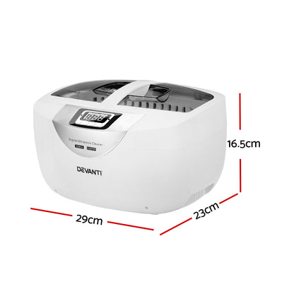 Devanti 2500ml Ultrasonic Cleaner Heater Jewellery Glasses Cleaning Machine 70W-Appliances &gt; Appliances Others-PEROZ Accessories