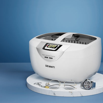 Devanti 2500ml Ultrasonic Cleaner Heater Jewellery Glasses Cleaning Machine 70W-Appliances &gt; Appliances Others-PEROZ Accessories
