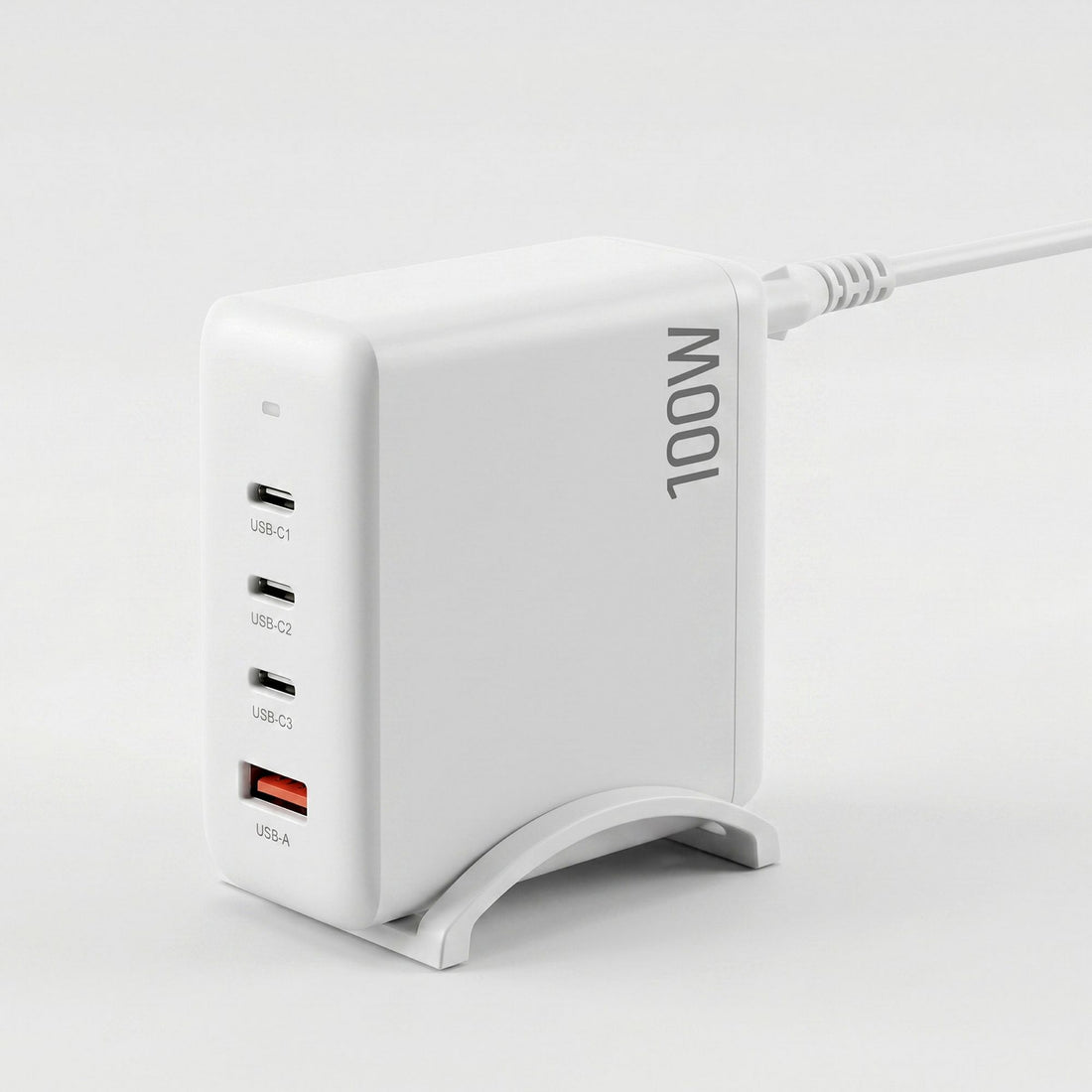Devanti USB C Charger 100W Fast Charger 4 Port GaN Desktop Station White-Electronics > Battery Chargers &amp; Power > Power Banks &amp; Chargers-PEROZ Accessories