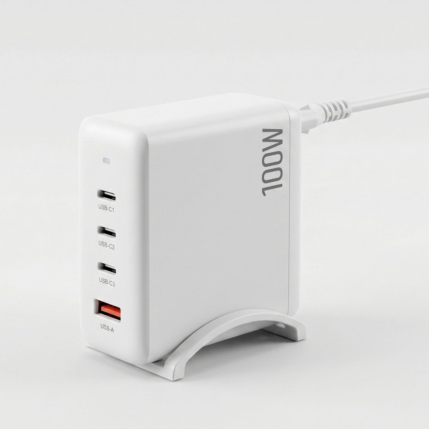 Devanti USB C Charger 100W Fast Charger 4 Port GaN Desktop Station White-Electronics > Battery Chargers &amp; Power > Power Banks &amp; Chargers-PEROZ Accessories