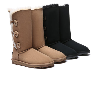 UGG EVERAU® UGG Boots Double Faced Sheepskin Wool Tall Button-PEROZ Accessories