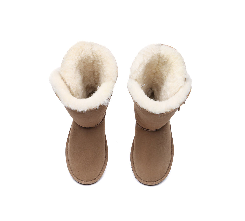 UGG EVERAU® UGG Boots Double Faced Sheepskin Wool Tall Button-PEROZ Accessories