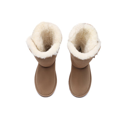UGG EVERAU® UGG Boots Double Faced Sheepskin Wool Tall Button-PEROZ Accessories