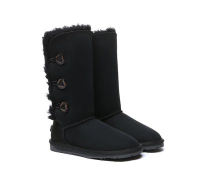 UGG EVERAU® UGG Boots Double Faced Sheepskin Wool Tall Button-PEROZ Accessories