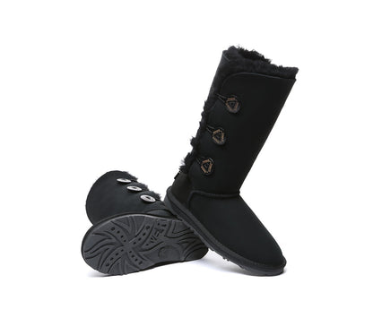UGG EVERAU® UGG Boots Double Faced Sheepskin Wool Tall Button-PEROZ Accessories