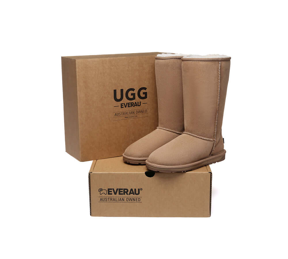 UGG EVERAU® UGG Boots Double Faced Sheepskin Wool Tall Classic-PEROZ Accessories