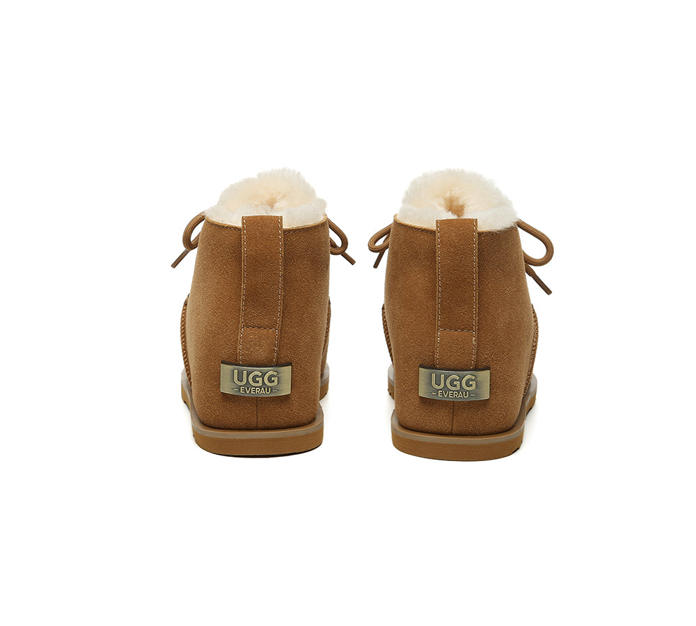 UGG EVERAU® UGG Boots Women Sheepskin Wool Ankle Lace-Up Euro Loaf Paxton-PEROZ Accessories