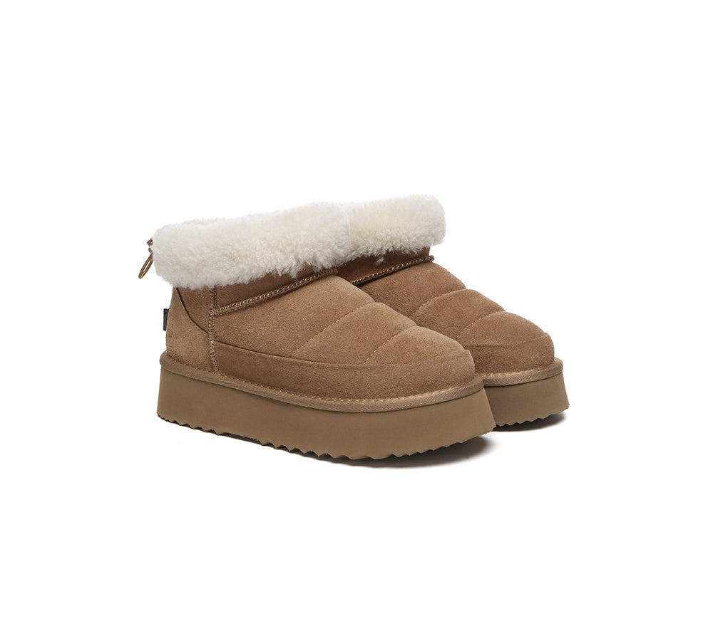UGG EVERAU® UGG Boots Women Sheepskin Wool Drawstring Platform Payton-PEROZ Accessories