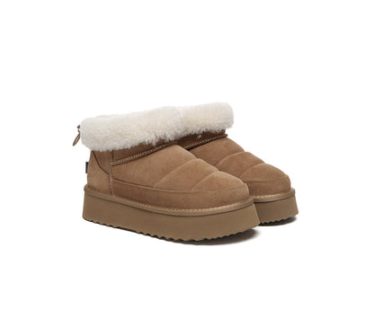 UGG EVERAU® UGG Boots Women Sheepskin Wool Drawstring Platform Payton-PEROZ Accessories