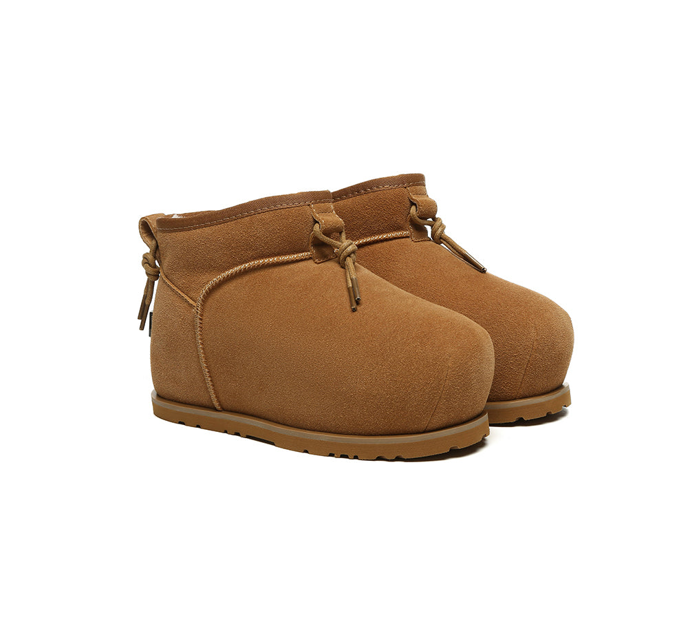 UGG EVERAU® UGG Boots Women Sheepskin Wool Mini Ankle Euro Loaf Palmer-PEROZ Accessories