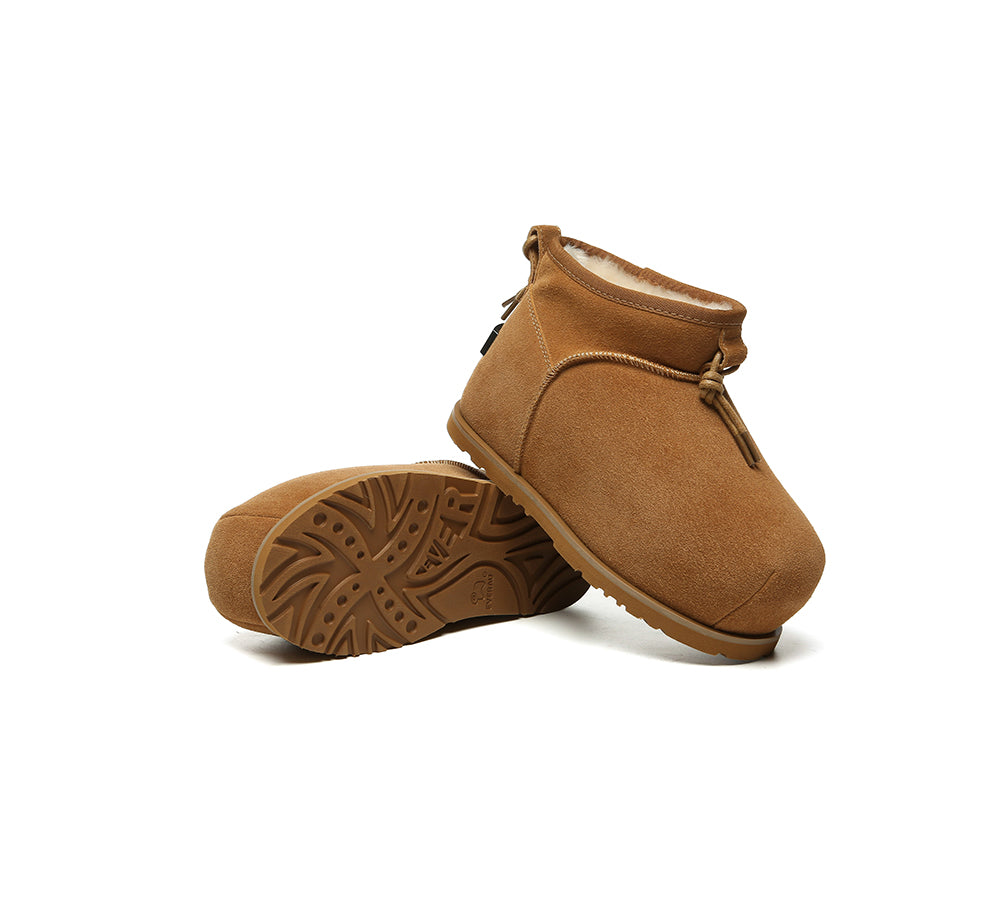 UGG EVERAU® UGG Boots Women Sheepskin Wool Mini Ankle Euro Loaf Palmer-PEROZ Accessories