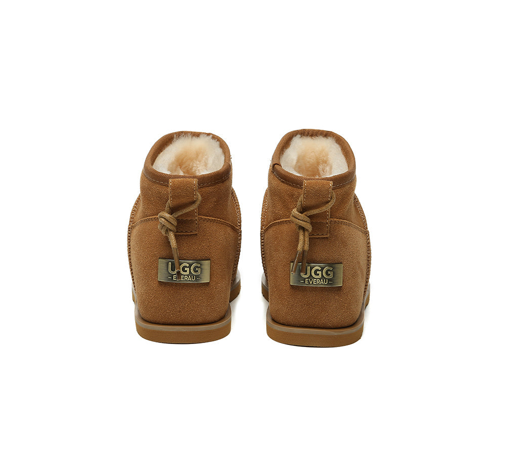 UGG EVERAU® UGG Boots Women Sheepskin Wool Mini Ankle Euro Loaf Palmer-PEROZ Accessories