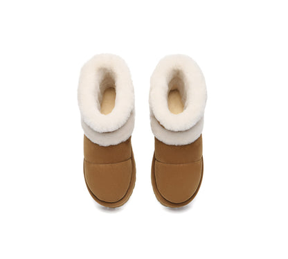 UGG EVERAU® UGG Boots Women Sheepskin Wool Shearling Lined Ankle Platform Udelia-PEROZ Accessories